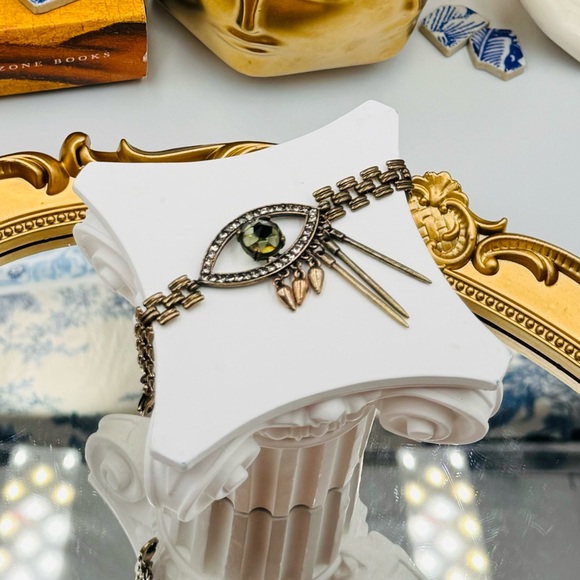 🆕 LULU FROST 🧿 NWOT Evil Eye Mint and Black Glass Lookout Charm Bracelet - Picture 9 of 14